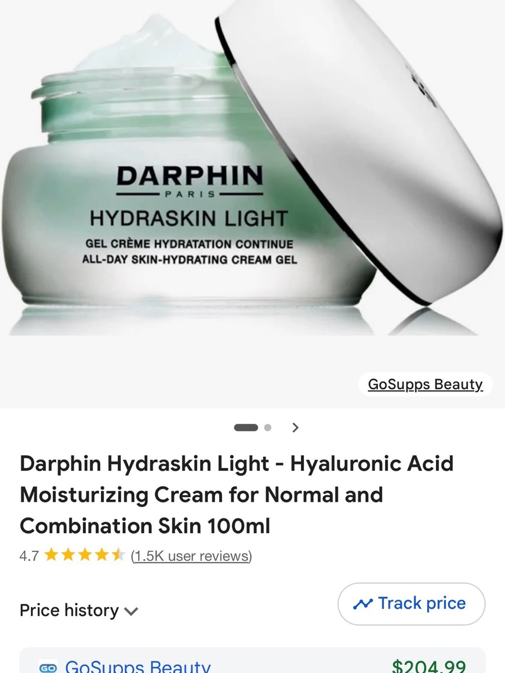 BNIB $230 100ml Darphin Paris Hydraskin Light hydrating cream gel moisturizer